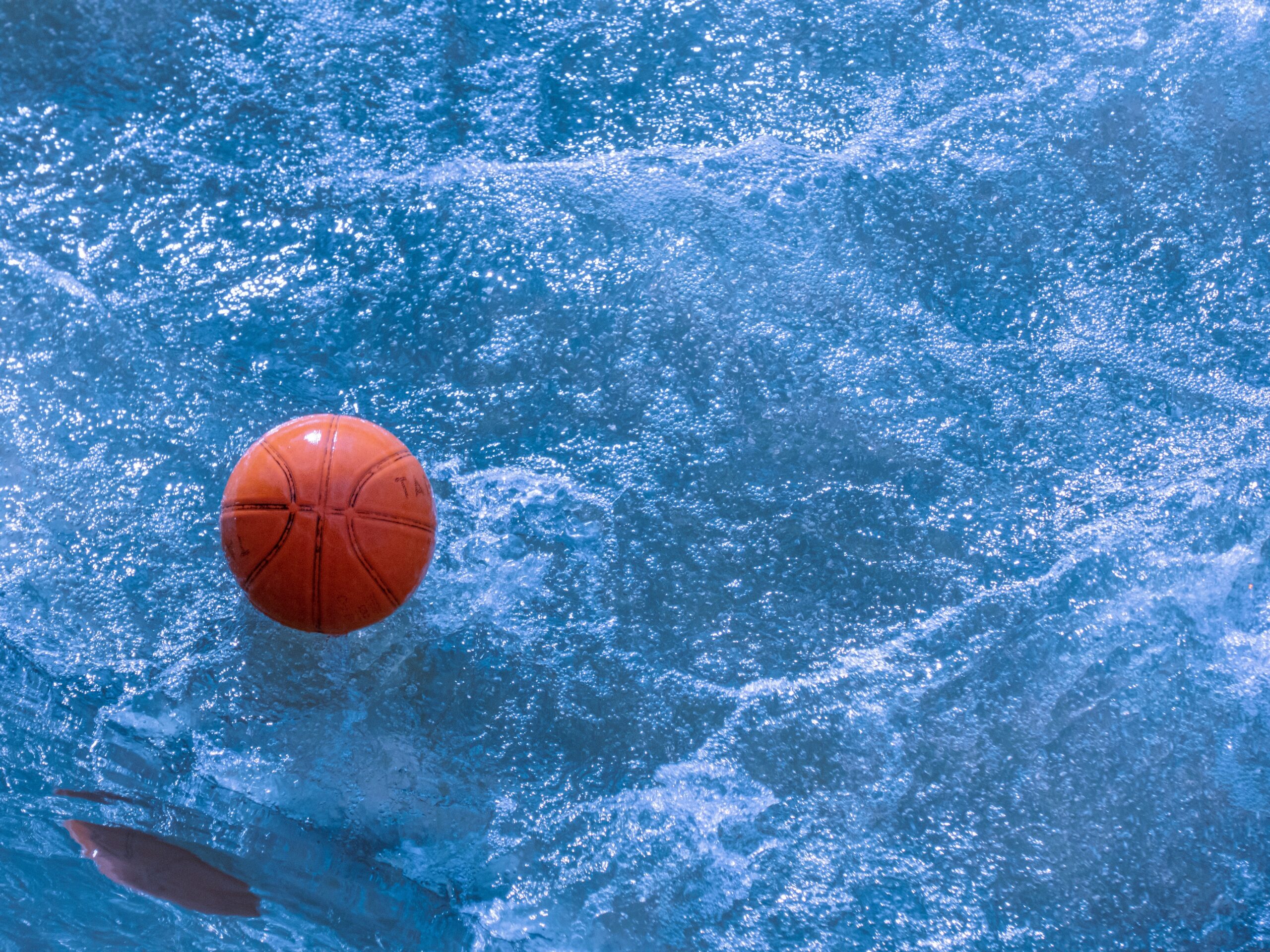 handball ball in water